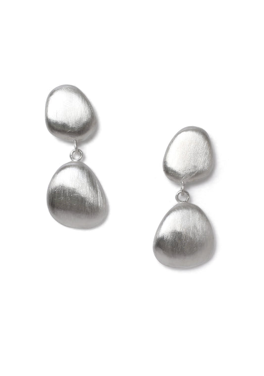 Sand Pebble Double Drop Earrings