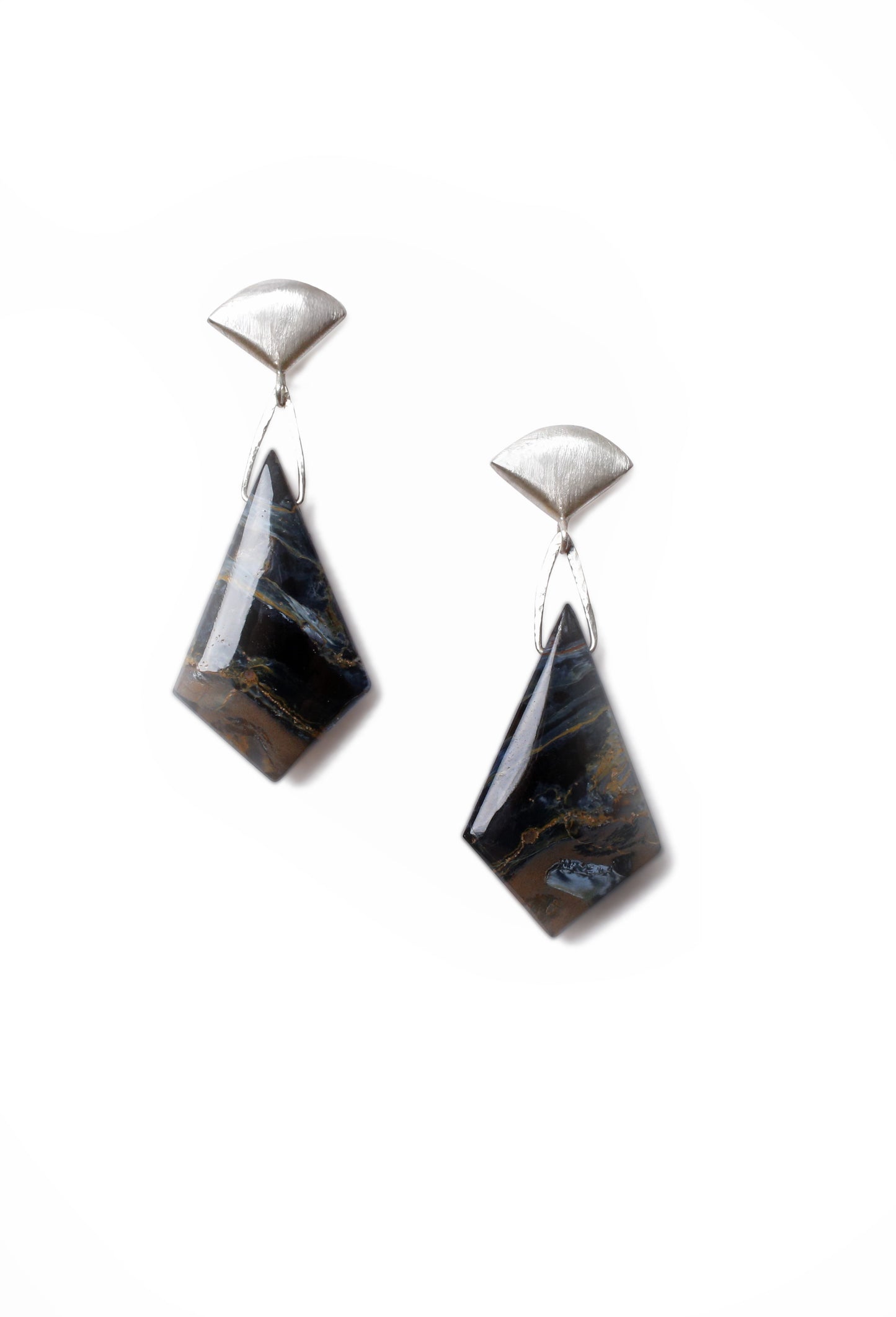 Fan and Kite Pietersite Drop Earrings