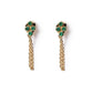 18 KT Gold 4 Clover Emerald Chain Earring