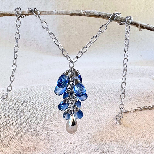 Redwood Raindrop Necklace with Kyanite