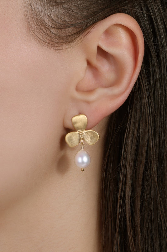 Violet Drop Earring with Freshwater Pearl