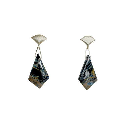 Fan and Kite Pietersite Drop Earrings